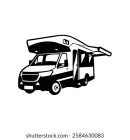 Campervan Motorhome Truck Vector Isolated