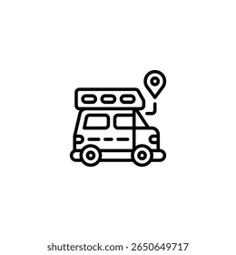 ícone e ilustração da estrutura de tópicos campervan place
