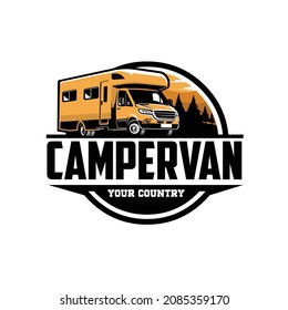 Campervan RV caravan motorhome ready made logo. Perfect logo for campervan RV travel or rental related business