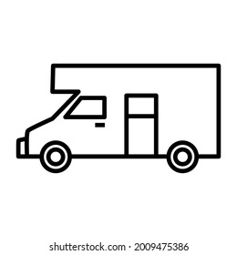 campervan simple icon design, vehicle outline icon