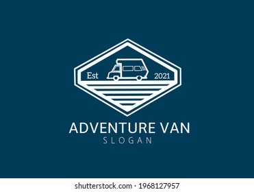 Campervan simple logo icon symbol for Brand, travel, Trip, company, Business, Banners, Poster, background and wallpaper. 