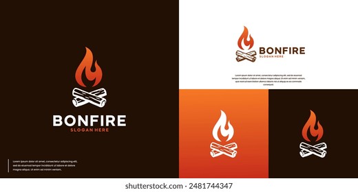 campfire abstract logo in classic style, logo design inspiration.