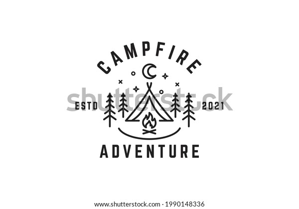 Campfire Adventure Outdoor Illustration Logo Stock Vector (Royalty Free ...