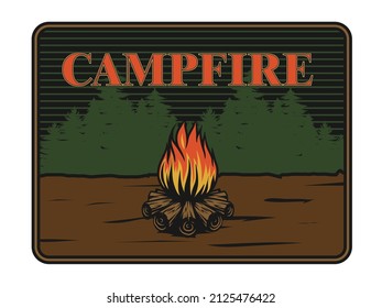 campfire badge design for print