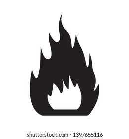 Campfire black color vector. Campfire flat style isolated on white. Fire or campfire icon black color.