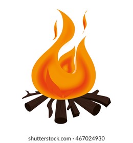 campfire bonfire firewood flammable burn fire vector graphic isolated illustration