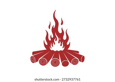 Lagerfeuer-Feuer-Flammen-Protokolle Silhouette Symbol