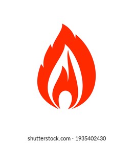 Campfire or bonfire icon, burning fire flame isolated flat cartoon icon. Vector fiery energy explosion, hot fireball, symbol of hell, passion. Furious blazing ignition, warning about flammable object