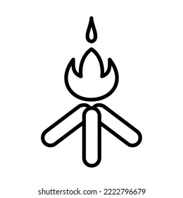 Campfire, Bonfire Icon Logo Design Vector Template Illustration Sign And Symbol Pixels Perfect