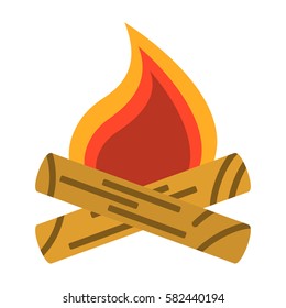 Campfire, bonfire icon. Tourism equipment. Trip web elements. Vector illustration.