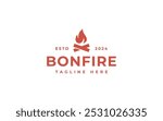 campfire bonfire logo design vector illustration