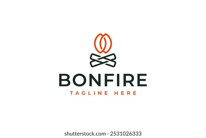 campfire bonfire logotipo design vetor ilustração