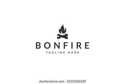 campfire bonfire logotipo design vetor ilustração