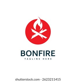 campfire bonfire logo design vector illustration