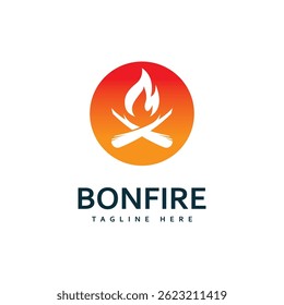 campfire bonfire logo design vector illustration