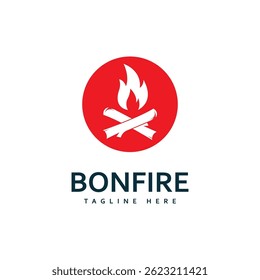 campfire bonfire logo design vector illustration
