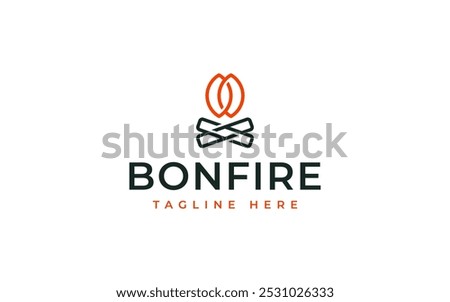 campfire bonfire logo design vector illustration