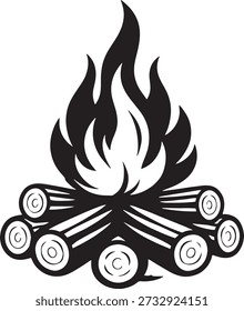Lagerfeuer-Feuer mit Logs-Illustration