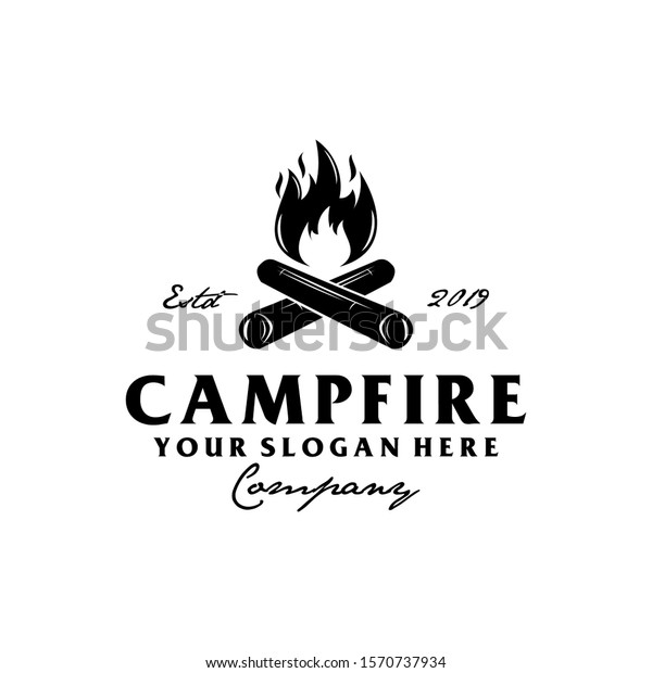 Campfire Bonfire Summer Camp Retro Vintage Stock Vector (Royalty Free ...