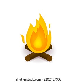 Fogata, símbolo del icono vectorial de la hoguera.