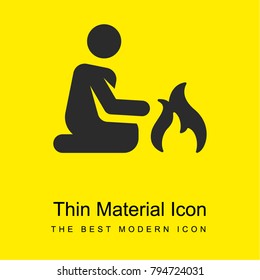 Campfire bright yellow material minimal icon or logo design