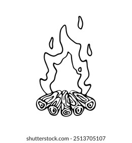 Campfire com queima de logs ilustração