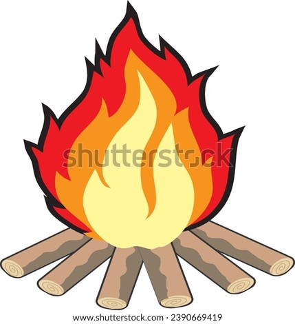 Campfire,  campiing ground,, vector, illustration