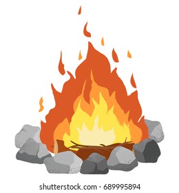 Campfire Clip Art Illustration On White Stock Vector (Royalty Free ...