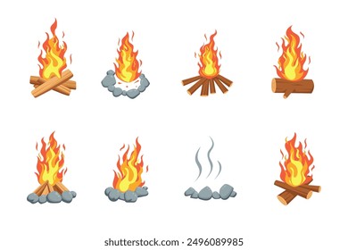 campfire collection in flat style