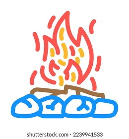 campfire color icon vector. campfire sign. isolated symbol illustration