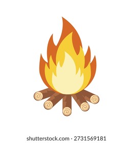 Campfire Color Illustration Icon Vector for Outdoor Design
