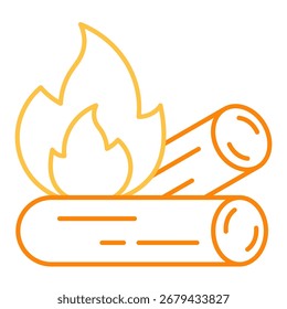Ilustração do vetor do ícone de linha colorida Campfire