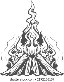 campfire concept flat icon or art
