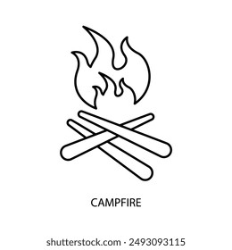 Symbol für Lagerfeuer-Konzeptlinie. Einfaches Element Illustration.campfire Konzept Umriss Symbol Design.