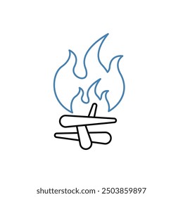 campfire concept line icon. Simple element illustration. campfire concept outline symbol design.