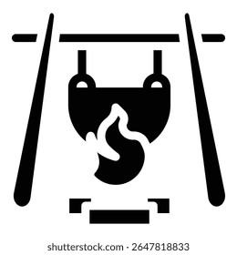 Estilo atrevido del icono de la cocina de la fogata para los diversos propósitos del diseño