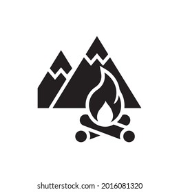 Campfire Cooking vector solid icons style illustration. EPS 10 file