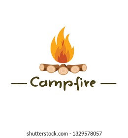 Campfire Design Logo With Firewood