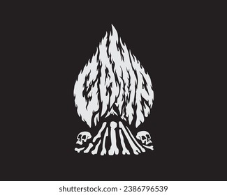 Campfire design vector illustration With slogan artwork, retro and trendy graphic design for fashion wear, for streetwear, apparel and urban style t shirt design, hoodies, etc.
