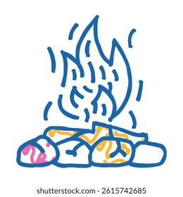 campfire doodle icon sketch vector. campfire sign. isolated symbol illustration