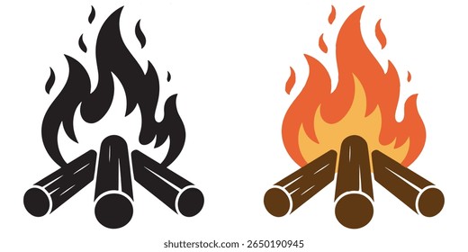 Campfire Duo A Burning Emblem of Warmth, Adventure, and Stories Told Underneath the Open Sky on Peaceful Outdoor Excursions