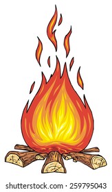 Campfire - Fire Cartoon Clip Art Illustration