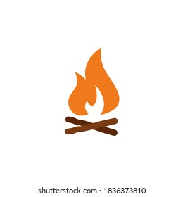 campfire with firewood color icon vector. Simple sign, logo. fireWood in fire. Bonfire. Camp fireplace