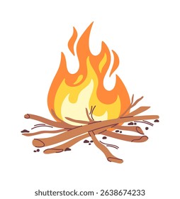 Campfire firewood flammable fireplace cartoon