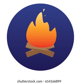 Campfire with firewood icon of vector illustration for web 