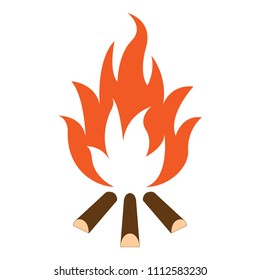 Campfire and firewood. Vector illustration.