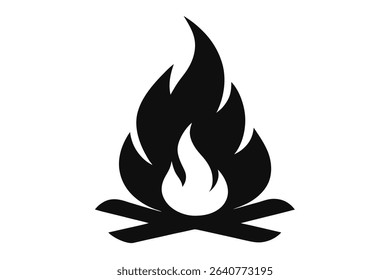 campfire flame black clip art 