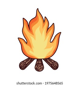 campfire flame camping isolated icon