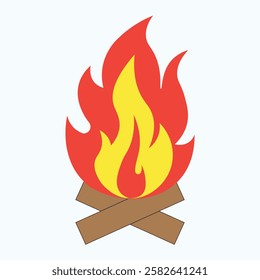 Campfire Flame And Illustration of a Fire

