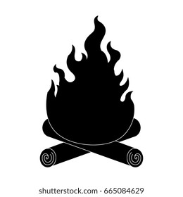 campfire flame isolated icon